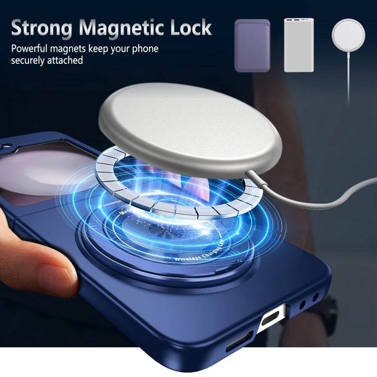 For Samsung Galaxy Z Flip6 / Flip7 FE 360 Rotation Ring Holder MagSafe Shockproof PC Phone Case