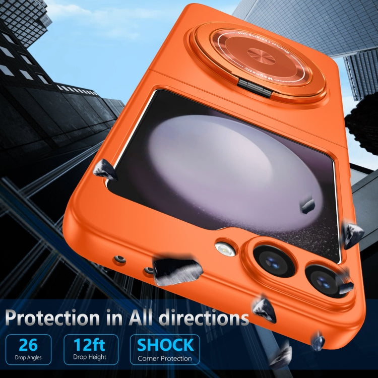 For Samsung Galaxy Z Flip6 / Flip7 FE 360 Rotation Ring Holder MagSafe Shockproof PC Phone Case