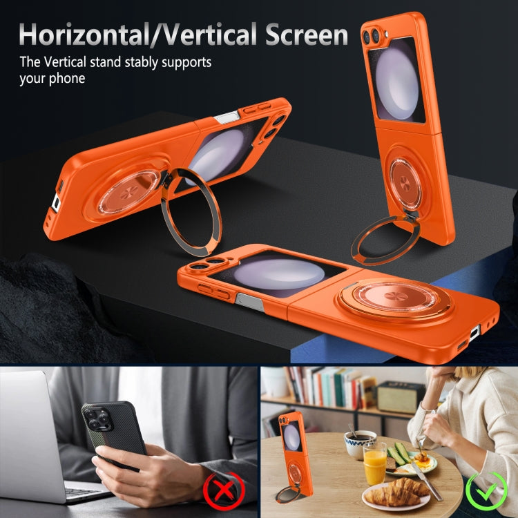 For Samsung Galaxy Z Flip6 / Flip7 FE 360 Rotation Ring Holder MagSafe Shockproof PC Phone Case