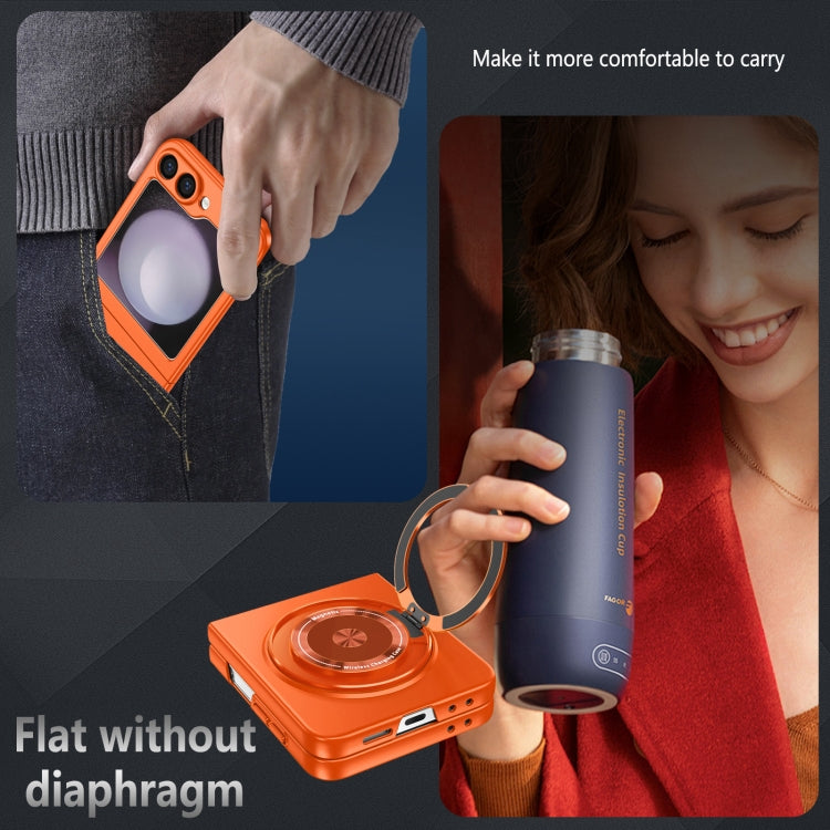For Samsung Galaxy Z Flip6 / Flip7 FE 360 Rotation Ring Holder MagSafe Shockproof PC Phone Case