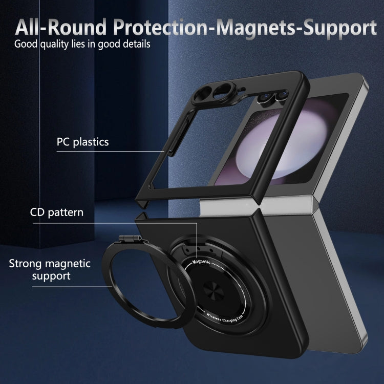 For Samsung Galaxy Z Flip6 / Flip7 FE 360 Rotation Ring Holder MagSafe Shockproof PC Phone Case