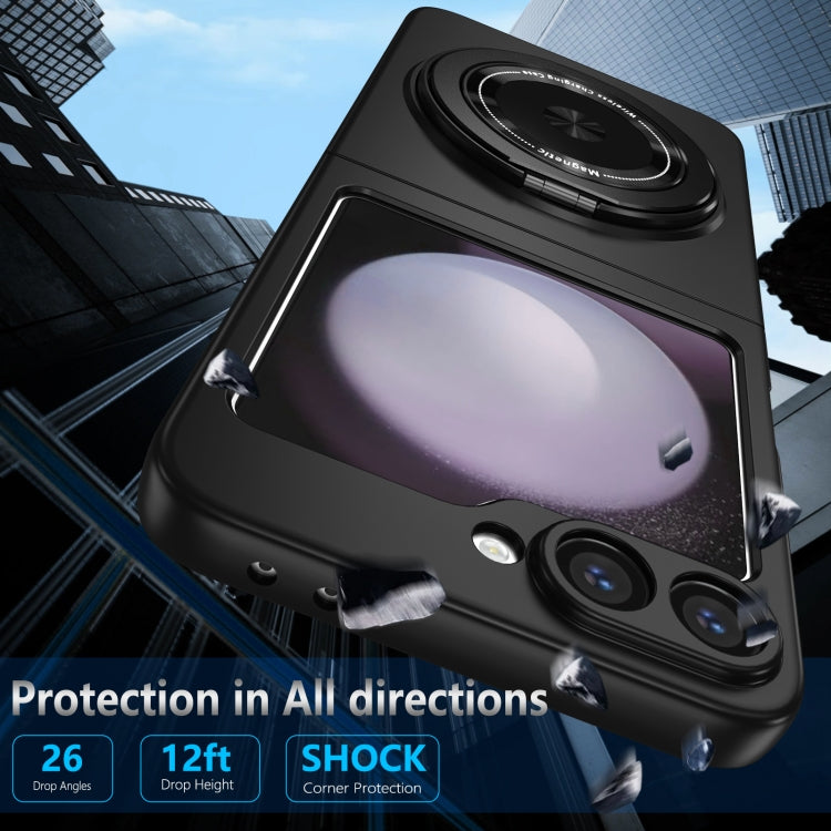 For Samsung Galaxy Z Flip6 / Flip7 FE 360 Rotation Ring Holder MagSafe Shockproof PC Phone Case
