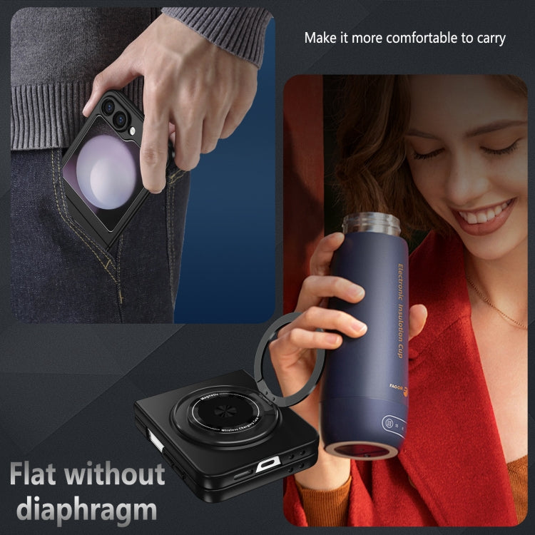 For Samsung Galaxy Z Flip6 / Flip7 FE 360 Rotation Ring Holder MagSafe Shockproof PC Phone Case