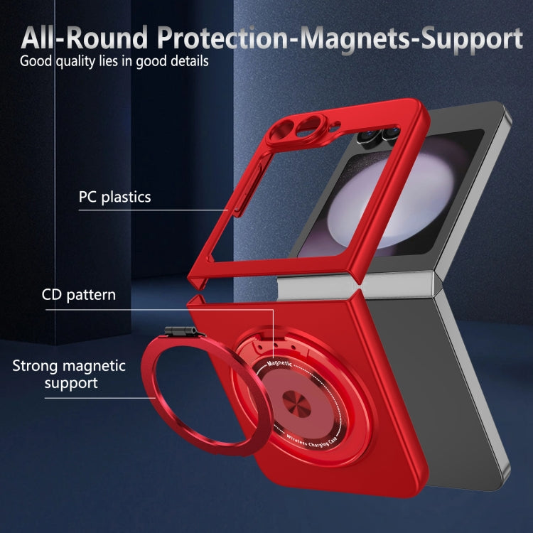 For Samsung Galaxy Z Flip6 / Flip7 FE 360 Rotation Ring Holder MagSafe Shockproof PC Phone Case