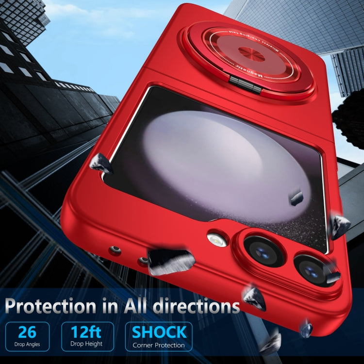 For Samsung Galaxy Z Flip6 / Flip7 FE 360 Rotation Ring Holder MagSafe Shockproof PC Phone Case