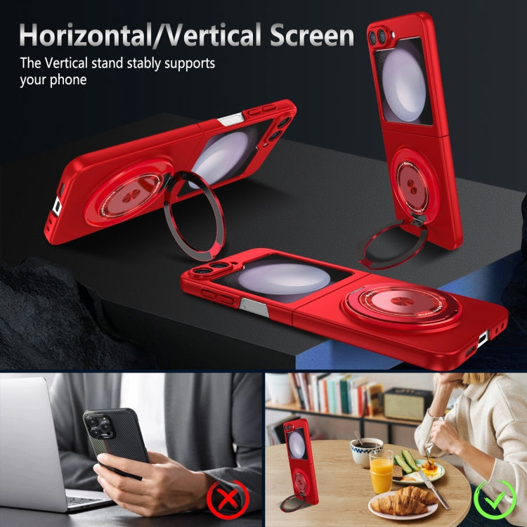 For Samsung Galaxy Z Flip6 / Flip7 FE 360 Rotation Ring Holder MagSafe Shockproof PC Phone Case