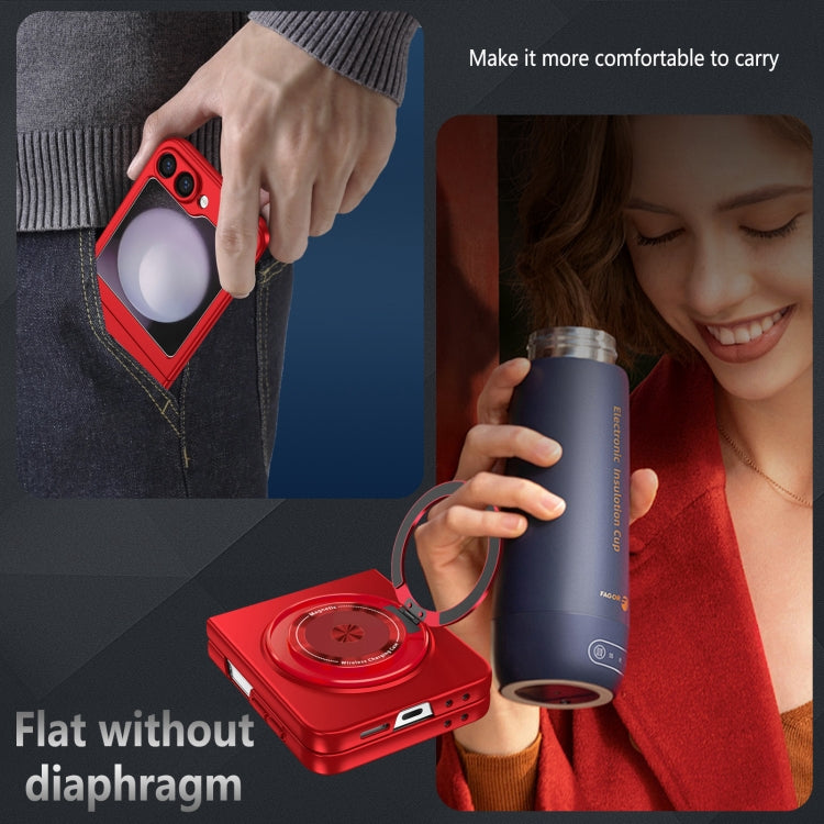 For Samsung Galaxy Z Flip6 / Flip7 FE 360 Rotation Ring Holder MagSafe Shockproof PC Phone Case