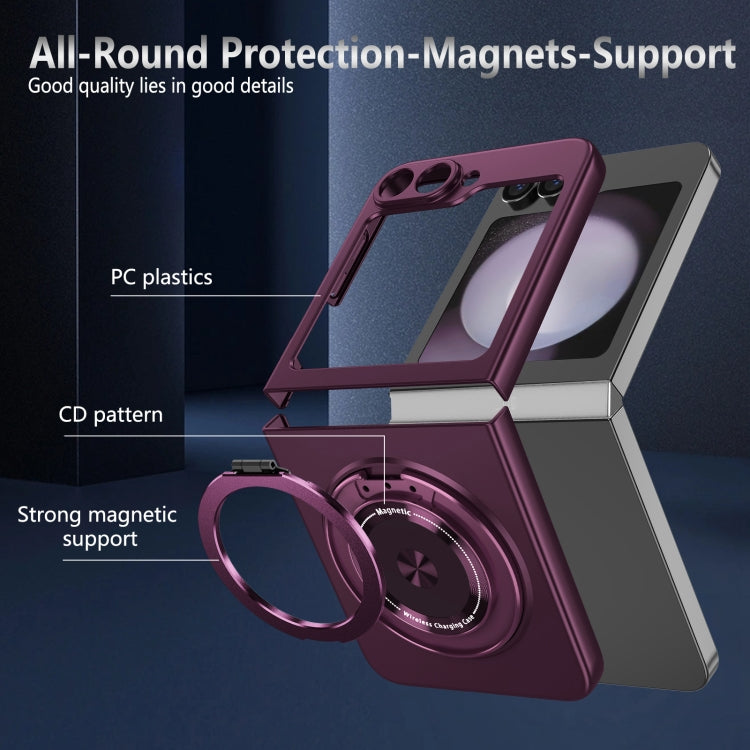 For Samsung Galaxy Z Flip6 / Flip7 FE 360 Rotation Ring Holder MagSafe Shockproof PC Phone Case