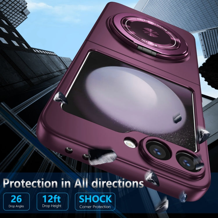 For Samsung Galaxy Z Flip6 / Flip7 FE 360 Rotation Ring Holder MagSafe Shockproof PC Phone Case