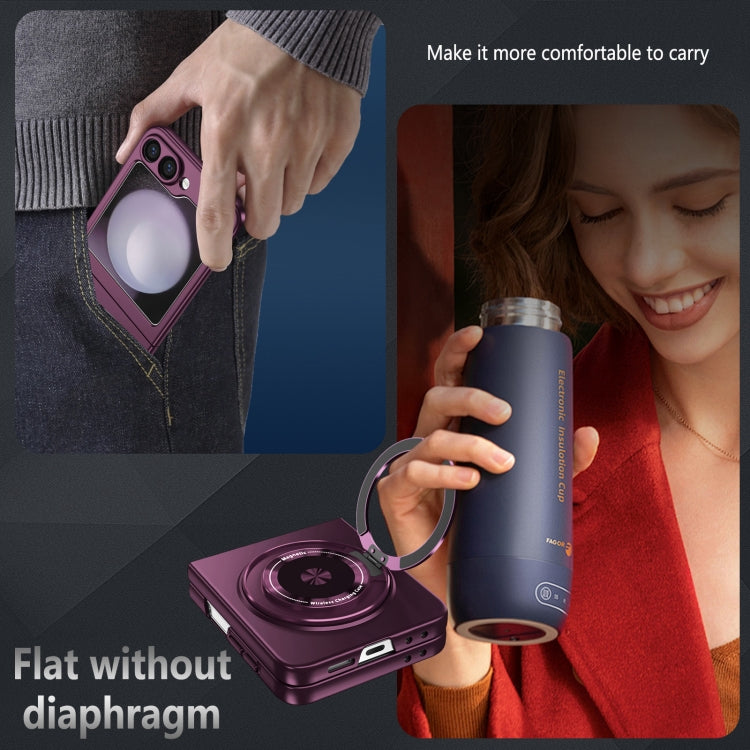 For Samsung Galaxy Z Flip6 / Flip7 FE 360 Rotation Ring Holder MagSafe Shockproof PC Phone Case