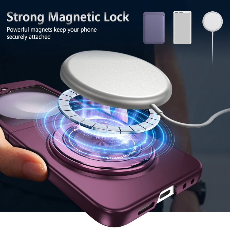For Samsung Galaxy Z Flip6 / Flip7 FE 360 Rotation Ring Holder MagSafe Shockproof PC Phone Case