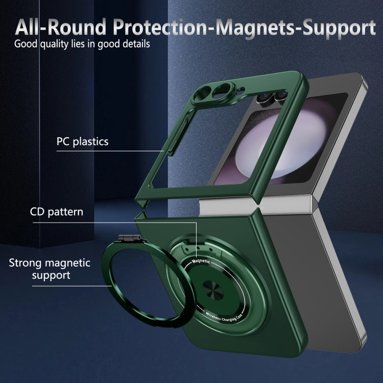 For Samsung Galaxy Z Flip6 / Flip7 FE 360 Rotation Ring Holder MagSafe Shockproof PC Phone Case