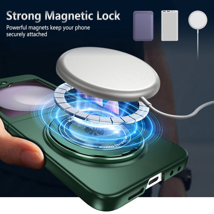 For Samsung Galaxy Z Flip6 / Flip7 FE 360 Rotation Ring Holder MagSafe Shockproof PC Phone Case