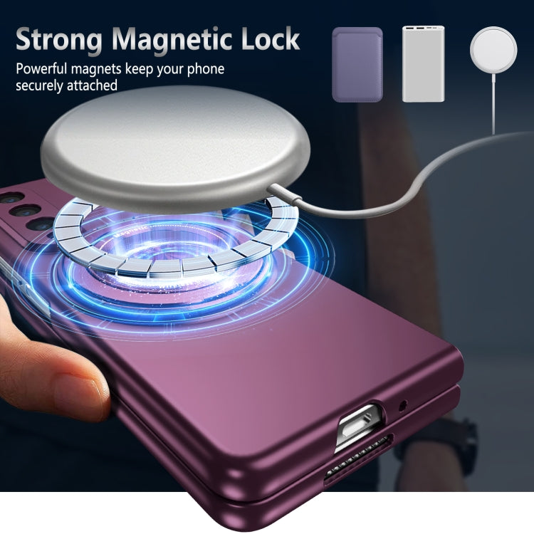 For Samsung Galaxy Z Fold3 360 Rotation Ring Holder MagSafe Shockproof PC Phone Case