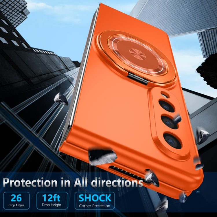 For Samsung Galaxy Z Fold4 360 Rotation Ring Holder MagSafe Shockproof PC Phone Case