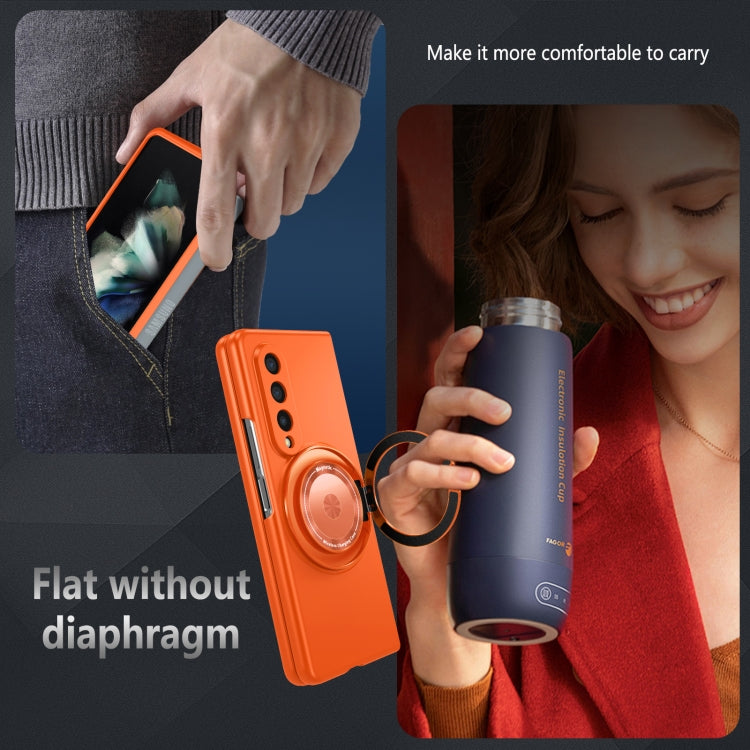 For Samsung Galaxy Z Fold4 360 Rotation Ring Holder MagSafe Shockproof PC Phone Case