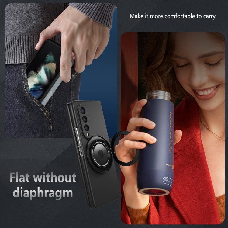 For Samsung Galaxy Z Fold4 360 Rotation Ring Holder MagSafe Shockproof PC Phone Case