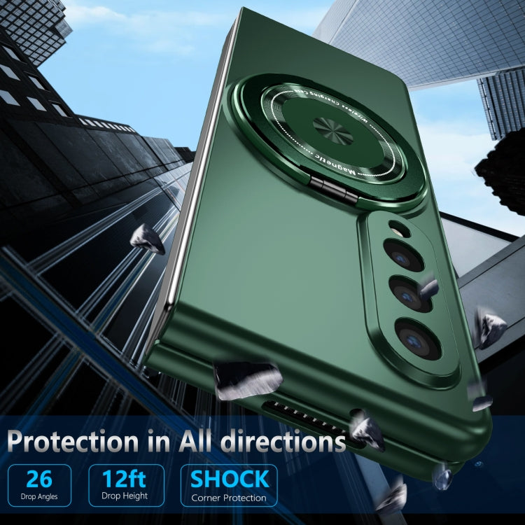 For Samsung Galaxy Z Fold4 360 Rotation Ring Holder MagSafe Shockproof PC Phone Case