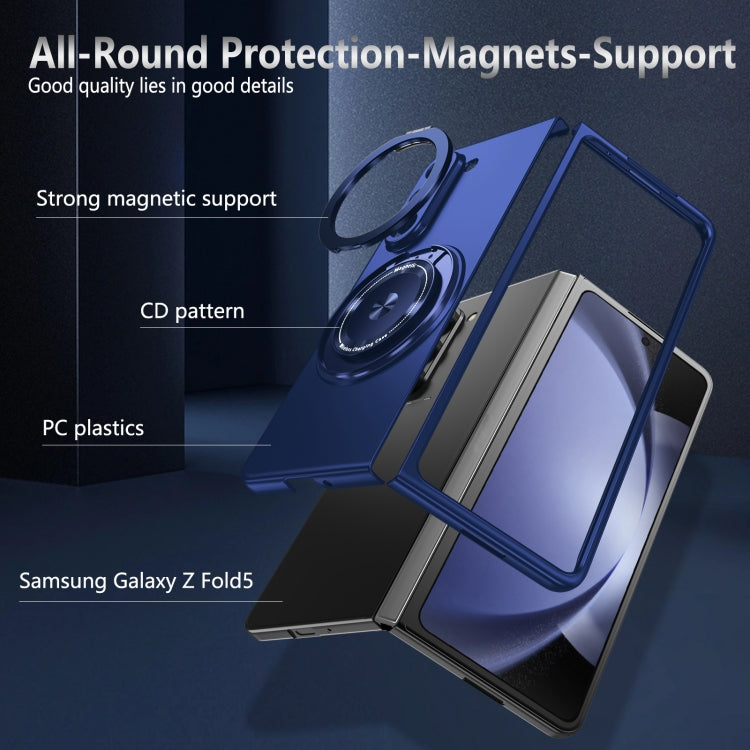 For Samsung Galaxy Z Fold5 360 Rotation Ring Holder MagSafe Shockproof PC Phone Case