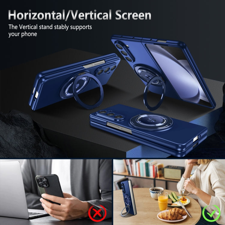 For Samsung Galaxy Z Fold5 360 Rotation Ring Holder MagSafe Shockproof PC Phone Case