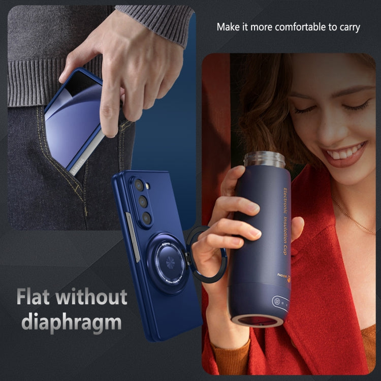 For Samsung Galaxy Z Fold5 360 Rotation Ring Holder MagSafe Shockproof PC Phone Case