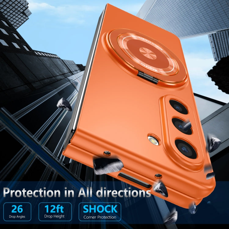 For Samsung Galaxy Z Fold5 360 Rotation Ring Holder MagSafe Shockproof PC Phone Case