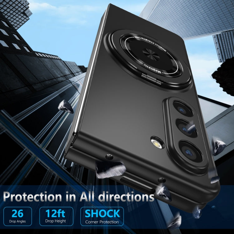 For Samsung Galaxy Z Fold5 360 Rotation Ring Holder MagSafe Shockproof PC Phone Case