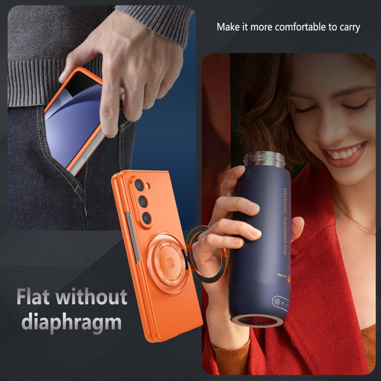 For Samsung Galaxy Z Fold6 360 Rotation Ring Holder MagSafe Shockproof PC Phone Case