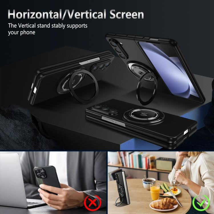 For Samsung Galaxy Z Fold6 360 Rotation Ring Holder MagSafe Shockproof PC Phone Case