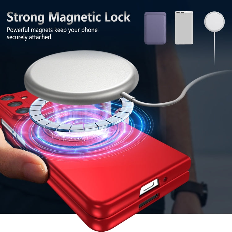 For Samsung Galaxy Z Fold6 360 Rotation Ring Holder MagSafe Shockproof PC Phone Case