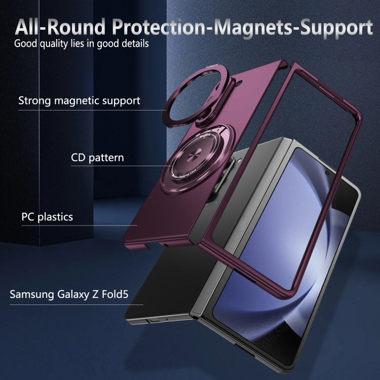 For Samsung Galaxy Z Fold6 360 Rotation Ring Holder MagSafe Shockproof PC Phone Case