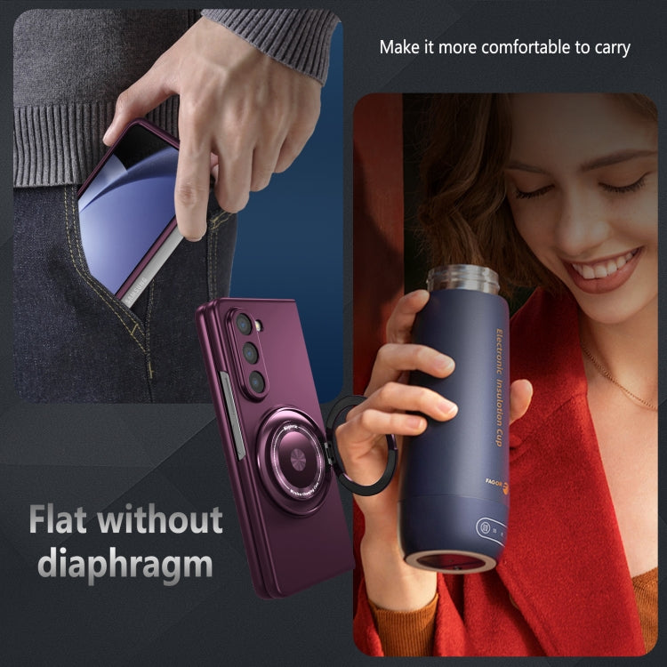 For Samsung Galaxy Z Fold6 360 Rotation Ring Holder MagSafe Shockproof PC Phone Case