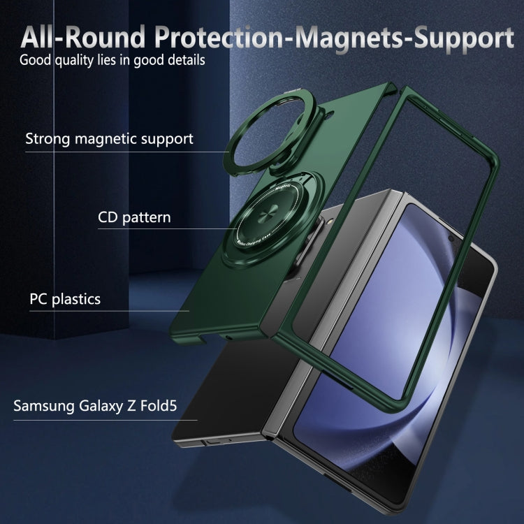 For Samsung Galaxy Z Fold6 360 Rotation Ring Holder MagSafe Shockproof PC Phone Case