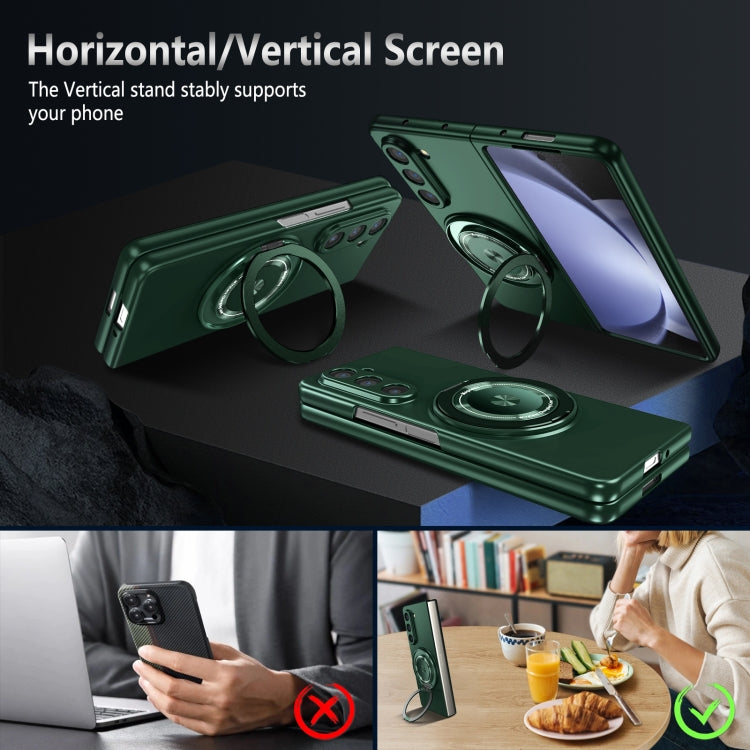 For Samsung Galaxy Z Fold6 360 Rotation Ring Holder MagSafe Shockproof PC Phone Case