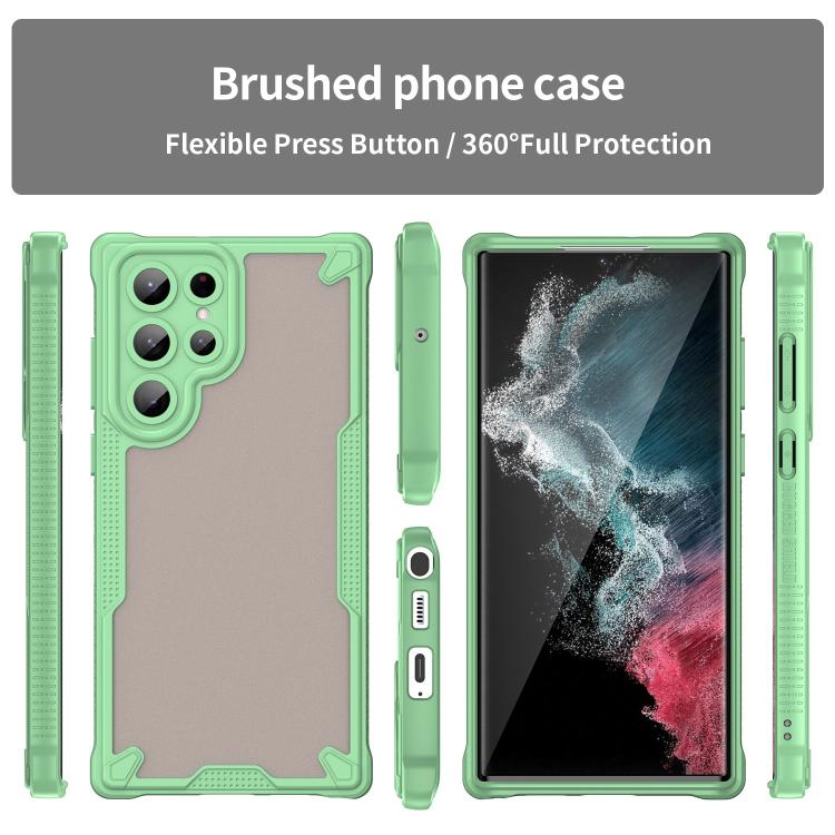 For Samsung Galaxy S22 Ultra 5G Armor Glaze PC Hybrid TPU Phone Case