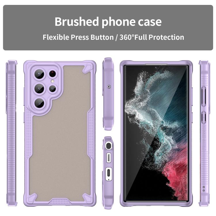 For Samsung Galaxy S22 Ultra 5G Armor Glaze PC Hybrid TPU Phone Case