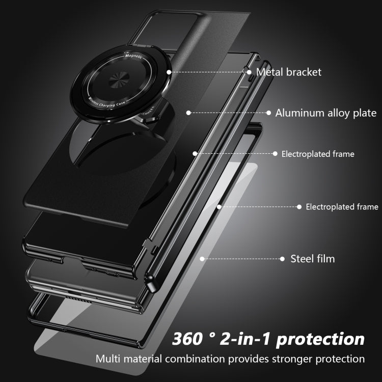 For Honor Magic V2 RSR Porsche Design Gold Medal Rotating Folding Series Ring Holder Phone Case
