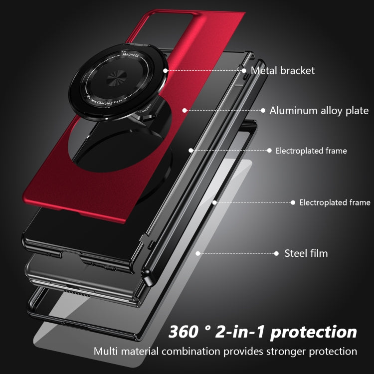 For Honor Magic V2 RSR Porsche Design Gold Medal Rotating Folding Series Ring Holder Phone Case