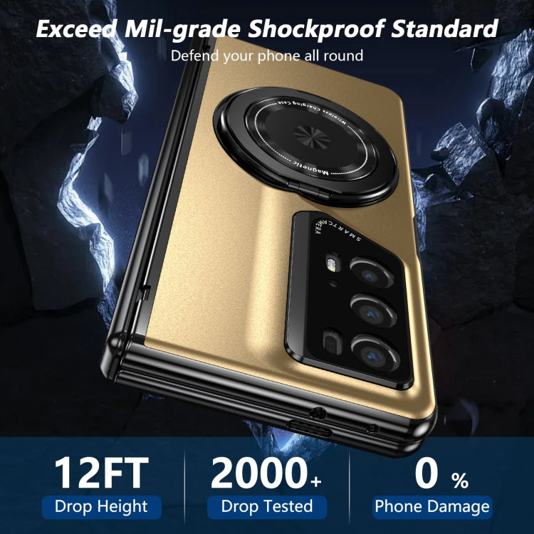 For Honor Magic V2 RSR Porsche Design Gold Medal Rotating Folding Series Ring Holder Phone Case