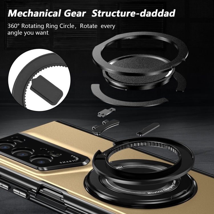 For Honor Magic V2 RSR Porsche Design Gold Medal Rotating Folding Series Ring Holder Phone Case
