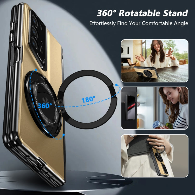 For Honor Magic V2 RSR Porsche Design Gold Medal Rotating Folding Series Ring Holder Phone Case