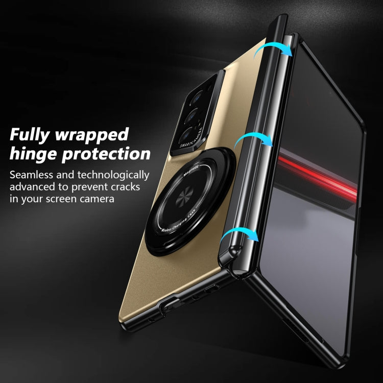 For Honor Magic V2 RSR Porsche Design Gold Medal Rotating Folding Series Ring Holder Phone Case