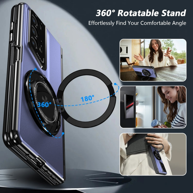For Honor Magic V2 RSR Porsche Design Gold Medal Rotating Folding Series Ring Holder Phone Case