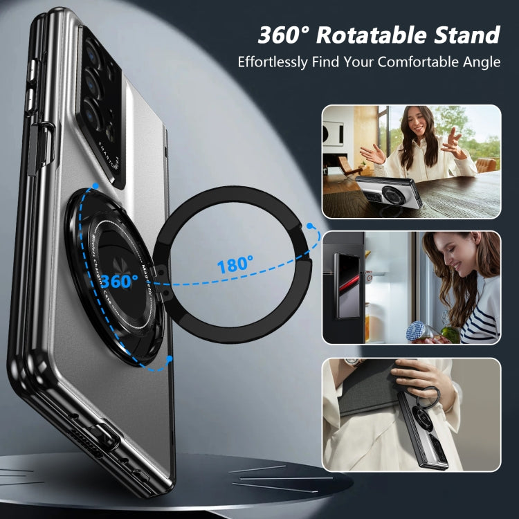 For Honor Magic V2 RSR Porsche Design Gold Medal Rotating Folding Series Ring Holder Phone Case