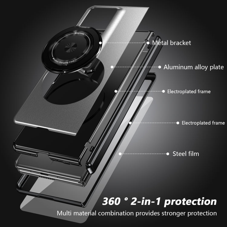 For Honor Magic V2 RSR Porsche Design Gold Medal Rotating Folding Series Ring Holder Phone Case