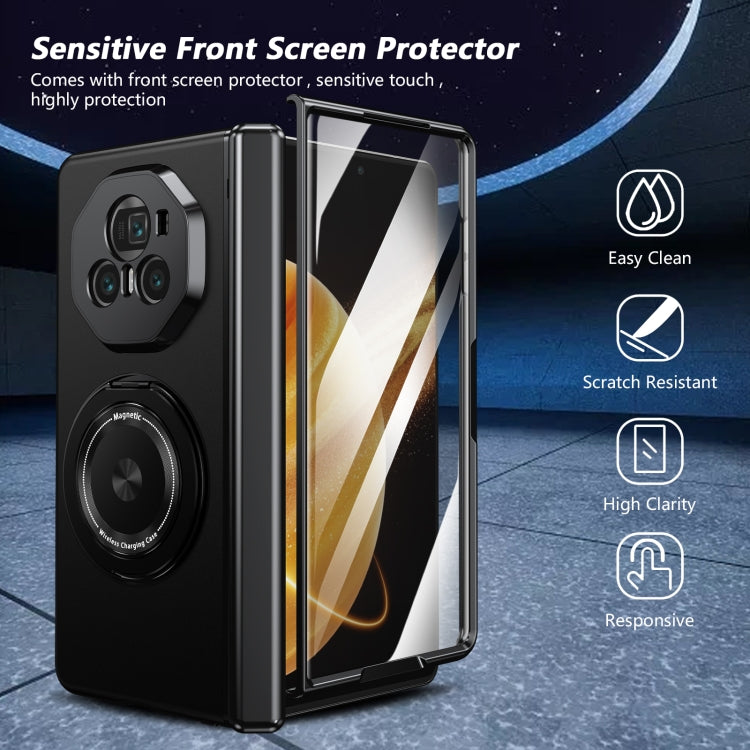 For Honor Magic V3 Gold Medal Rotating Folding Series Ring Holder Phone Case