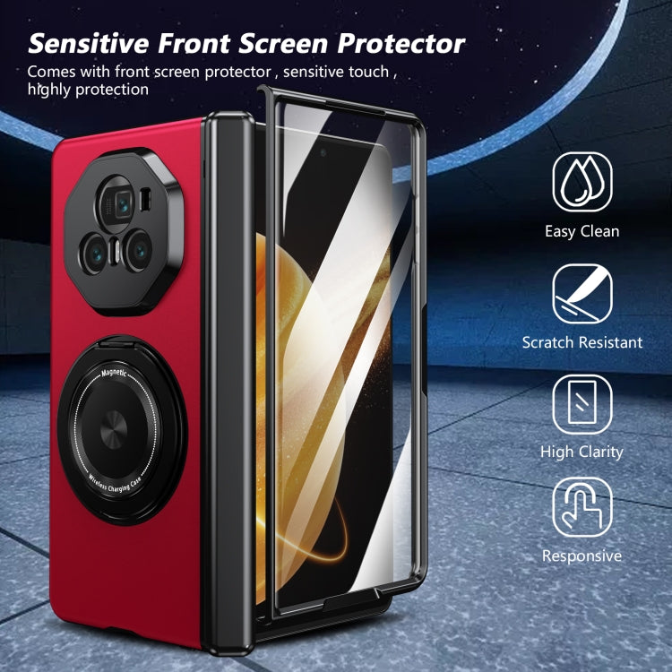 For Honor Magic V3 Gold Medal Rotating Folding Series Ring Holder Phone Case