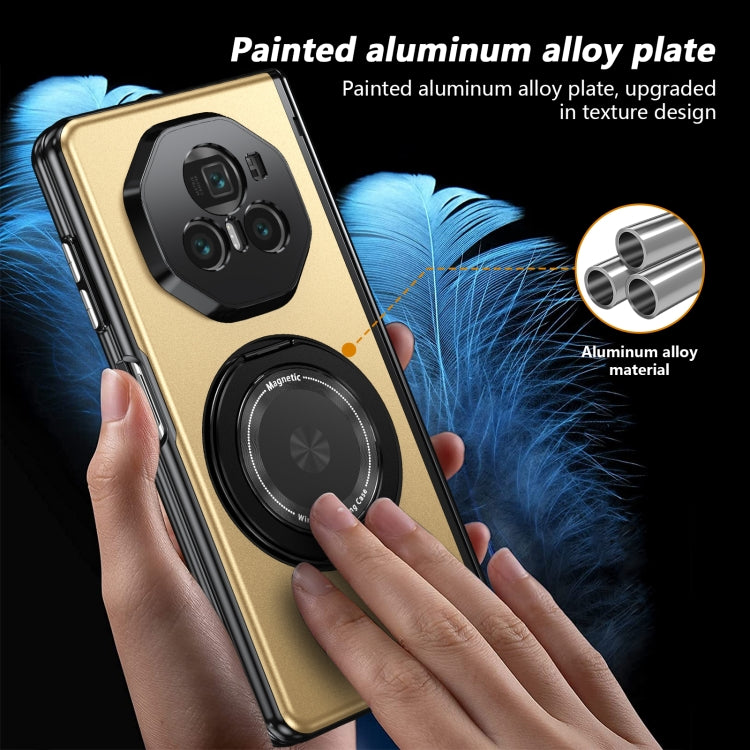 For Honor Magic V3 Gold Medal Rotating Folding Series Ring Holder Phone Case