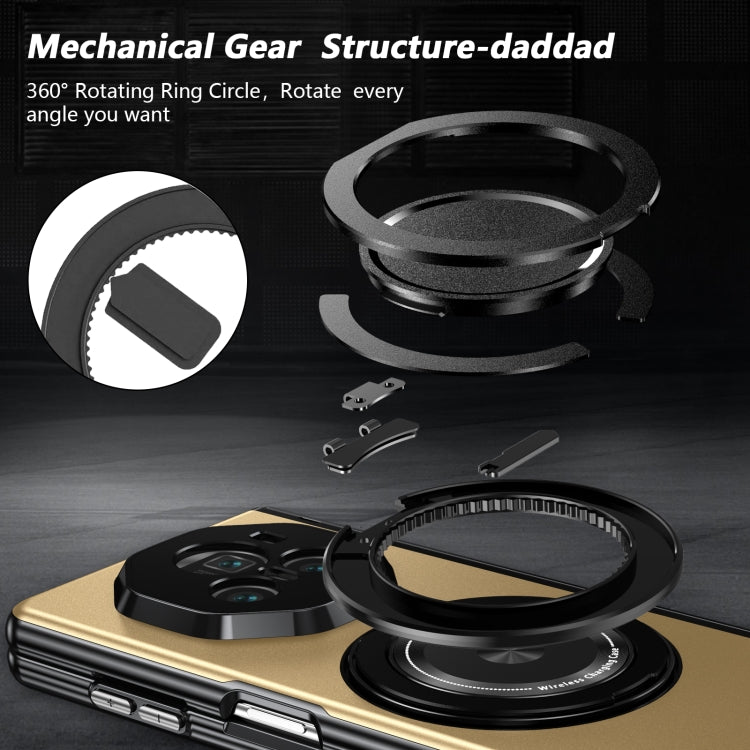 For Honor Magic V3 Gold Medal Rotating Folding Series Ring Holder Phone Case