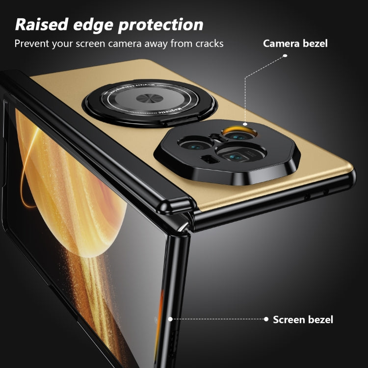 For Honor Magic V3 Gold Medal Rotating Folding Series Ring Holder Phone Case